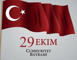 29 ekim cumhuriyet bayraminiz. tradução. 29 de outubro, dia da República, Turquia. ilustração vetorial vetor