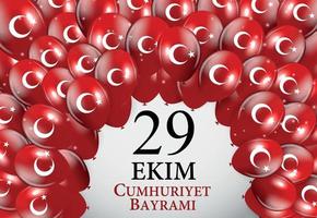 29 ekim cumhuriyet bayraminiz. tradução. 29 de outubro, dia da República, Turquia. ilustração vetorial vetor