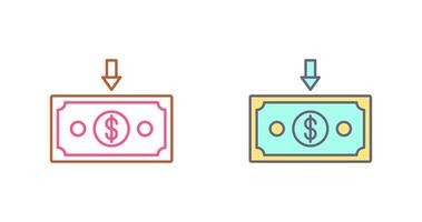 dinheiro baixa ícone Projeto vetor