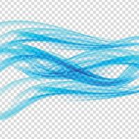 onda azul abstrata em fundo transparente. ilustração vetorial vetor