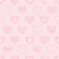 Seamless pattern vector background com corações rosa pastel bonito design usado para impressão, papel de parede, decoração, tecido, ilustração vetorial de têxteis