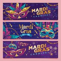 carnaval de banner mardi gras vetor