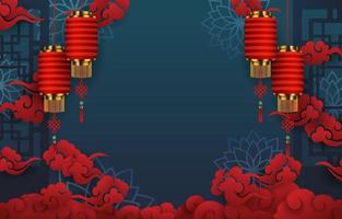 fundo gong xi fa cai com corte de papel vetor