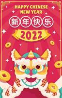 evento de ano novo chinês de dança fofa do leão vetor