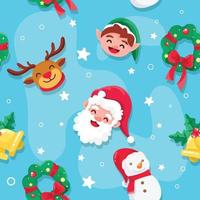 conceito de natal e ano novo. padrão simples de desenho animado papai noel  sobre fundo bege claro. perfeito para sites, embalagens, caixas de  presente, cartões postais 13193313 Vetor no Vecteezy