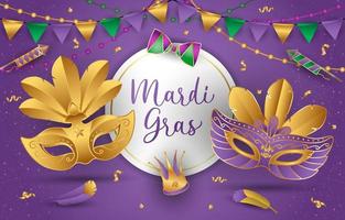 ilustração de desenho vetorial mascarada de carnaval mardi gras vetor