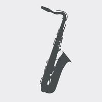 saxofone de instrumento musical que toca direção de jazz. ilustração vetorial. vetor