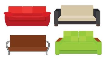 ilustração vetorial conjunto de ícones de sofá vetor