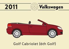 2011 vw golfe cabriolet carro poster arte vetor