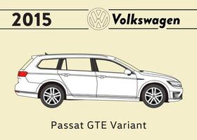 2015 vw passat gte variante carro poster arte vetor