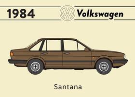 1984 vw santana carro poster arte vetor