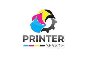 moderno impressora serviço logotipo Projeto vetor