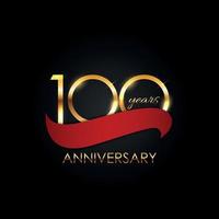 ilustração em vetor modelo logotipo aniversário de 100 anos