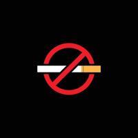não fumar plano ícone logotipo vetor