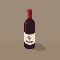 uma fechar-se ainda vida ilustração arte apresentando uma garrafa do vinho, uma vidro do vinho, e uma grupo do uvas vetor