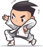 taekwondo mascote - personagem desenho animado ilustração vetor