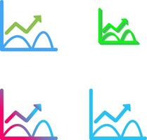 tendência dentro gráfico ícone Projeto vetor