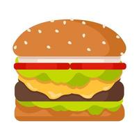 objeto de vetor de desenho animado de hambúrguer fastfood