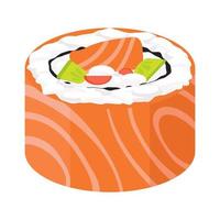 cozinha japonesa sushi de salmão vetor