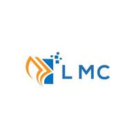 lmc crédito reparar contabilidade logotipo Projeto em branco fundo. lmc criativo iniciais crescimento gráfico carta logotipo conceito. lmc o negócio finança logotipo Projeto. vetor