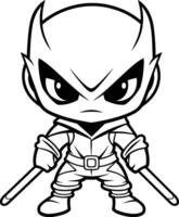 ninja Guerreiro mascote personagem pronto para vinil corte. vetor