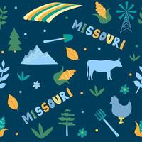 coleção dos EUA. ilustração em vetor de tema missouri. símbolos de estado