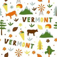 coleção dos EUA. ilustração em vetor de tema vermont. símbolos de estado