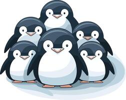 fofa pinguins família isolado em branco fundo. vetor