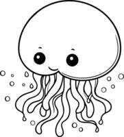 fofa medusa kawaii desenho animado ícone ilustração gráfico Projeto vetor