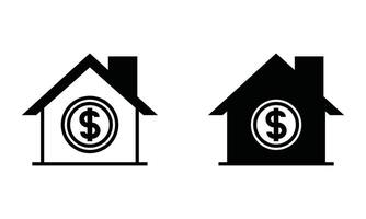 casa com dinheiro, ilustração do habitação preço e propriedade investimento ícone vetor