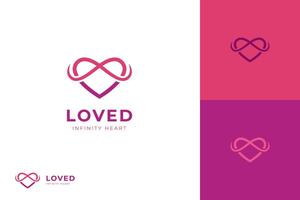 infinidade amor logotipo ícone Projeto. infinito coração esboço gráfico grampo arte símbolo vetor