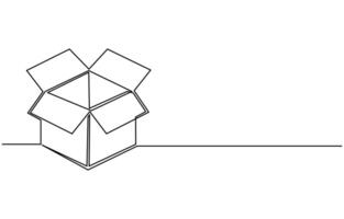 solteiro contínuo 1 linha desenhando do uma cartão caixa. conectados compras conceito vetor