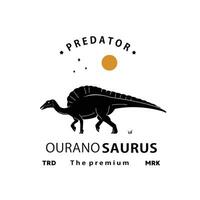 vintage hipster dinossauro, ouranossauro logotipo silhueta arte ícone vetor