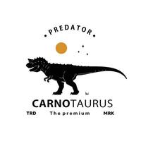 vintage hipster dinossauro, carnotauro logotipo silhueta arte ícone vetor