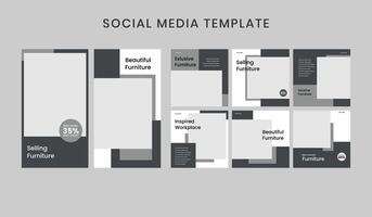 mobília social meios de comunicação postar modelo Projeto para promoção. o negócio ilustração. vetor