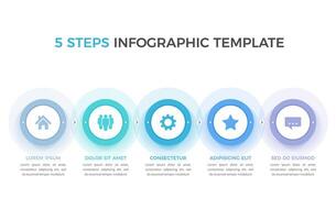 infográfico modelo com 5 passos vetor