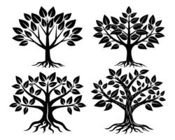 árvore silhueta ícone ilustração vetor