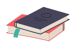 livro pilhas. desenho animado livros, Educação livros didáticos, dicionário ou enciclopédia, clássico literatura livros isolado ilustração. mão desenhado livros vetor