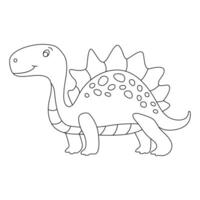 encantador ilustração do uma fofa dinossauro dentro uma mão desenhado rabisco estilo. amigáveis e brincalhão Projeto para coloração. vetor