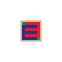 carta ee quadrados colorida vintage logotipo vetor