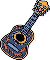 mexicano estilo guitarra ilustração mão desenhado dentro linha estilo vetor