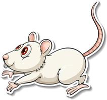 adesivo de animal de rato branco vetor