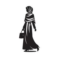 hijab estilo moda ilustração Projeto silhueta estilo vetor