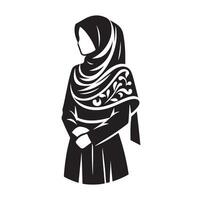 hijab estilo moda ilustração Projeto silhueta estilo vetor