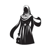 hijab estilo moda ilustração Projeto silhueta estilo vetor