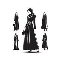 hijab estilo moda ilustração Projeto silhueta estilo vetor