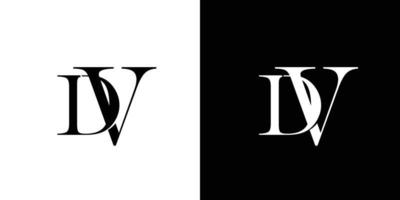 design de logotipo moderno e luxuoso com iniciais de dv vetor