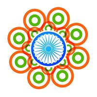 design de bandeira indiana criativa de vetor com círculos
