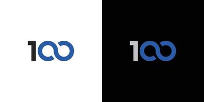 logotipo 100 infinito moderno e exclusivo vetor