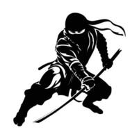 ninja lutador gráficos silhueta . vetor